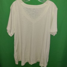 9340 NWOT J JILL x-large Pima Slub Knit V-Neck Tee green top cotton new