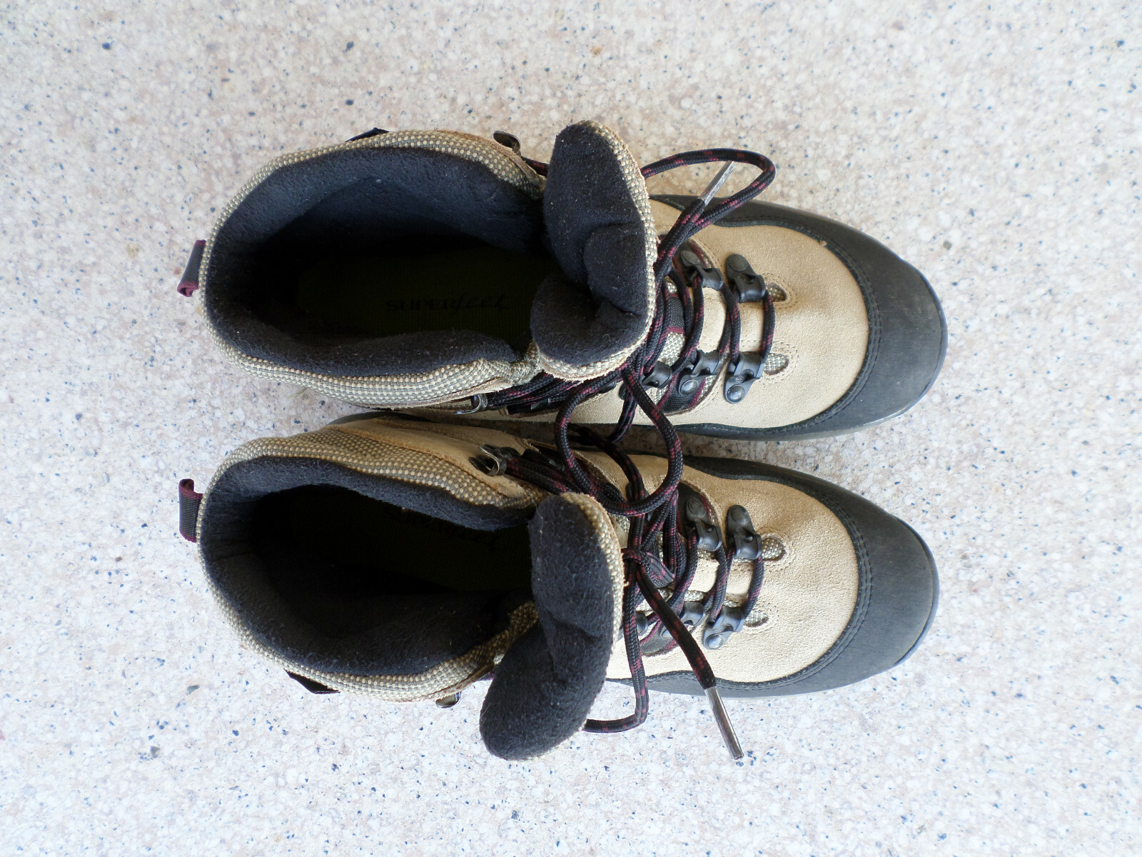 Salomon pelle scamosciata marrone chiaro foderato Goretex 6 pollici. stivali. Donna 7 5 (euro 39)