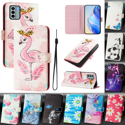 Handy Tasche Hülle für Nokia C12 C32 C300 G400 G42 Muster PU Leder Wallet Case