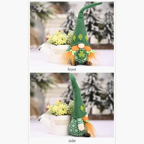 St Patricks Day Decoration Plush Green Leaf Dwarf Ornaments T8Z6 - Picture 15 of 21