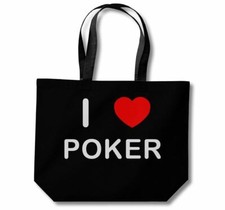 Poker I Love Cotton Shopping Bag (Black, White, Natural)