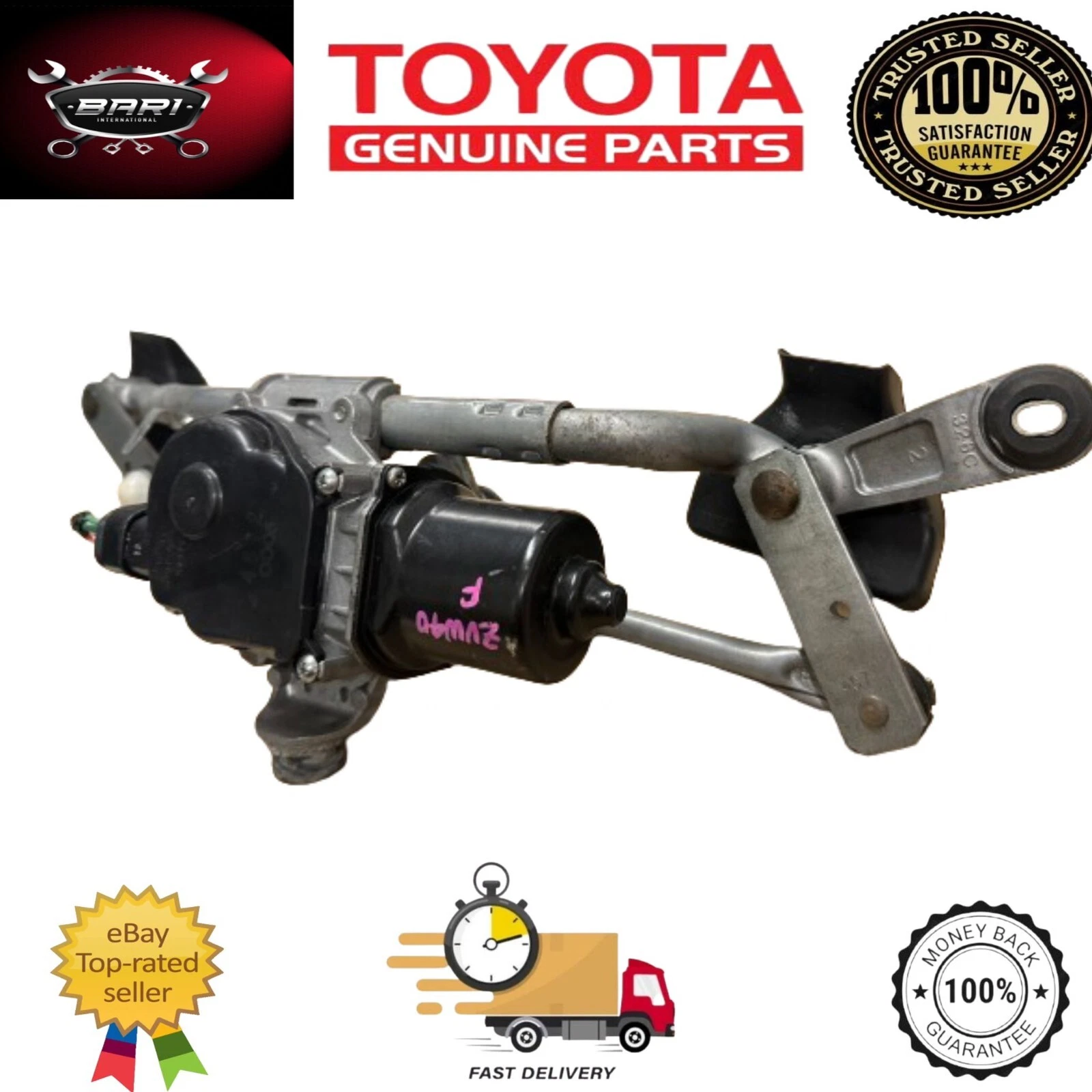 Genuine Toyota Prius Hybrid 2009 - 2015 Front Wiper Motor With Linkage