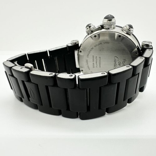 Cartier Pasha Seatimer Chronograph Steel Rubber Black Dial Men's 42mm - W31088U2 - 第 7/10 張圖片