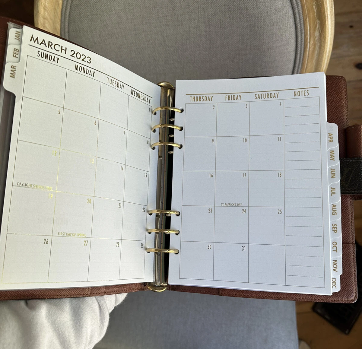 FITS Louis Vuitton GM Large Agenda Tabbed Gold 2024 Refill Insert Paper+ Calendar | eBay