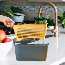 Waschkorb für Obst und Gemüse, abnehmbares Abtropfbecken und Korb, Siebkorb