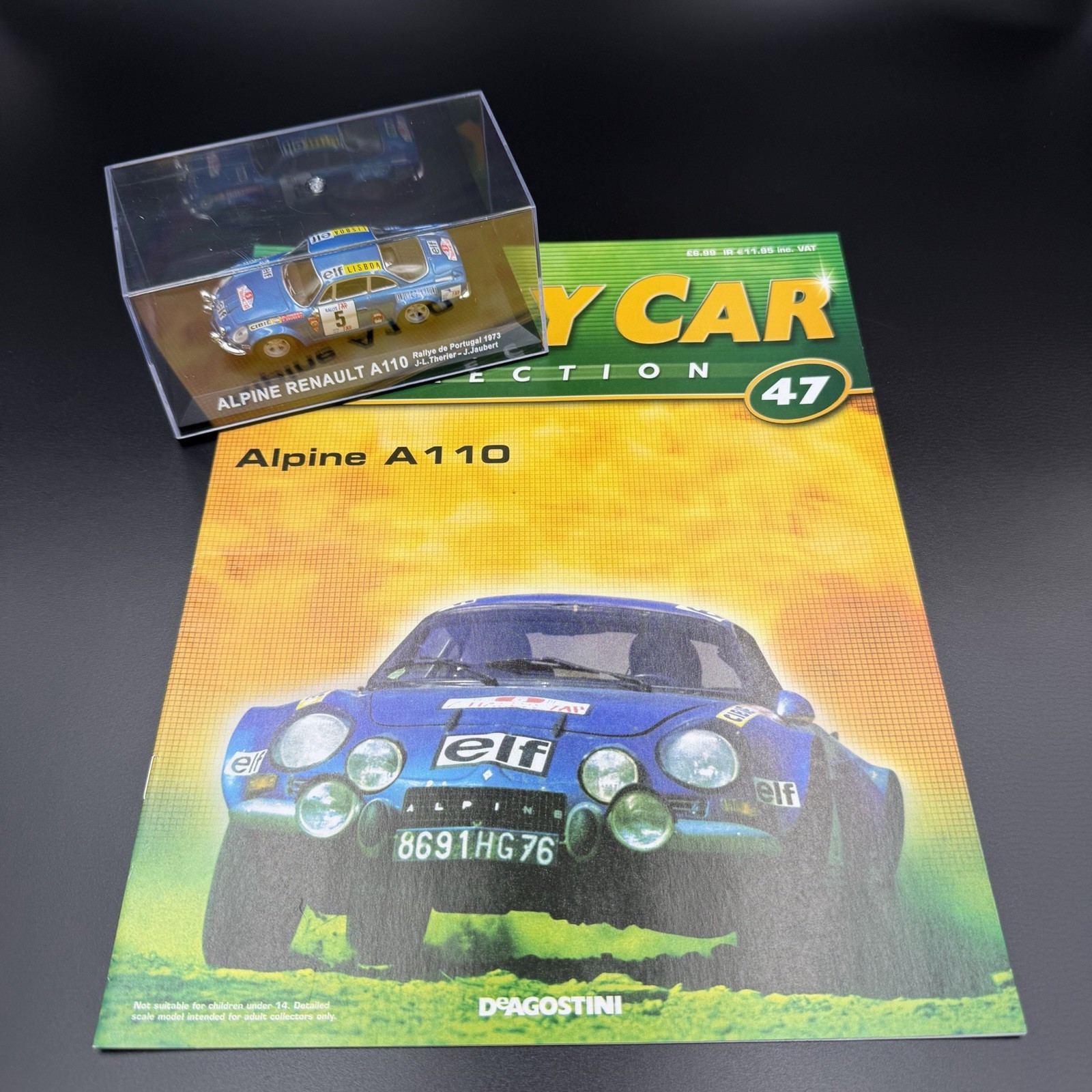 DeAgostini Rally Car #47 - Alpine Renault A110 Portugal 1973 Model + Magazine