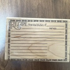 Wooden Recipe Notebook - Kitchen Stamp Design