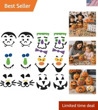 Bulk 12pc Foam Pumpkin Decorating Craft Kit, Kids Novelty Toys