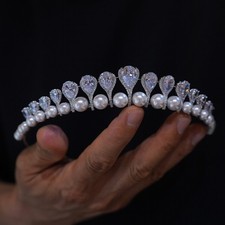 Gorgeous Pearls Crystal Wedding Crowns Headbands Evening Hairband