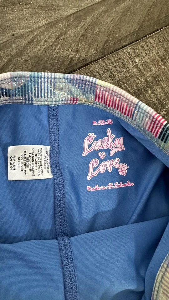 Lucky in Love Tiered Tennis Golf Skirt Geometric Foil Print Girls Size 10-12 - Image 3 of 4