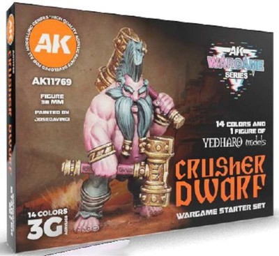 Wargame Starter Set Crusher Dwarf 3G Acrylic Paint (14 Colors) 17ml Bottles