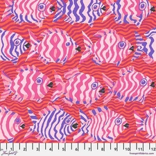 Minnows, Red - Kaffe Fassett Collective Quilt Fabric 100% Cotton By the Yard