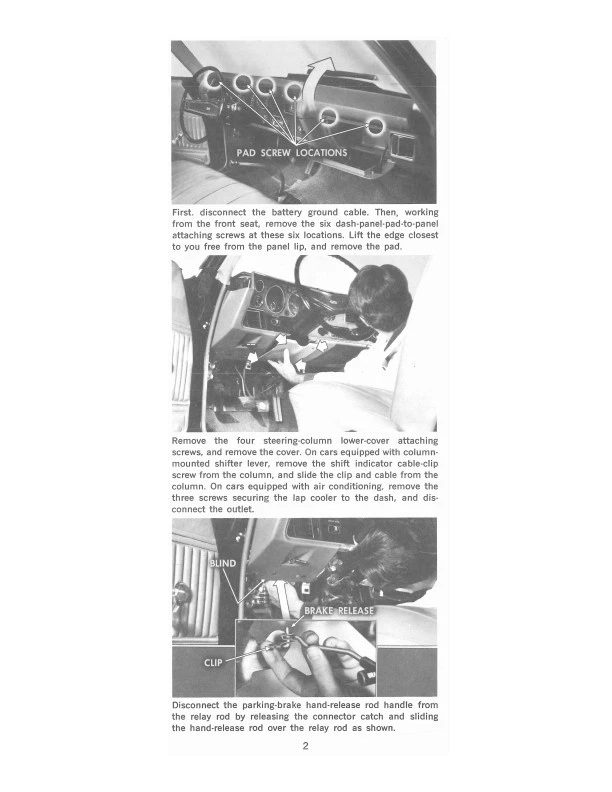 Chevelle 1970 - Monte Carlo tablero reemplazo manual de entrenamiento de servicio Chevrolet Foto 3 de 4