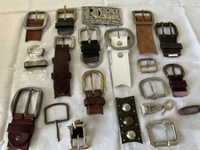 Group of belt buckles and misc belt hardware