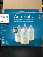 Philips Avent Natural Baby Bottle Set 3 Pack 9oz Anti-Colic 1m BPA Free-Turtles