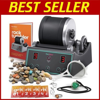 Advanced Rock Tumbler Machine - 9-Day Timer & Speed Settings`