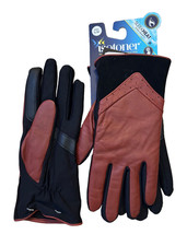 NWT Isotoner Signature Women's Leather Touchscreen SleekHeat Gloves Brown S/M