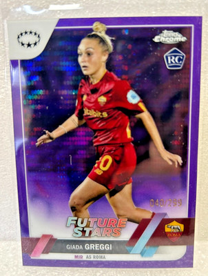 2022-23 Topps Chrome Women's Soccer GIADA GREGGI Purple Pulsar Rookie RC /299