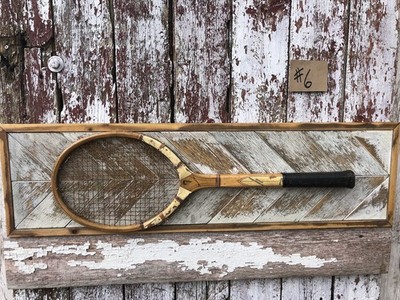 Wood Tennis Racket Wilson Ellsworth Vines Wimbledon Mounted On Wood #6
