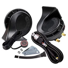  Car Horns Kit with Button 12V 12V Black horn with wire harness and button