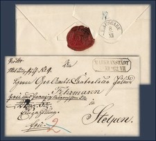 Sachsen, 7/ XII 62, Markranst&auml;dt, Rahmenstempel, rs. Siegel