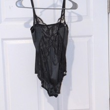 Henson Kickernick Vintage Black Lace Bodysuit Teddy Lingerie Medium USA Made