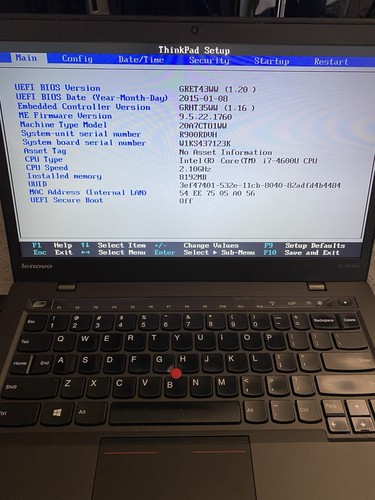 LENOVO ThinkPad X1 Carbon 2nd Gen 2 14" HD+ I7-4600U 256GB/8GB Win 10 Pro *READ*