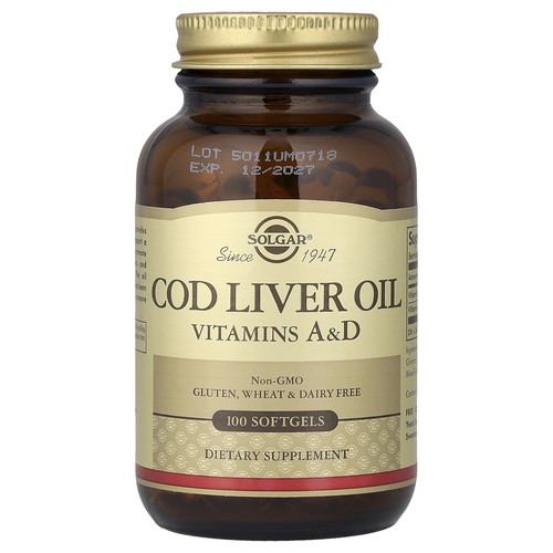 Cod Liver Oil, Vitamins A & D, 100 Softgels