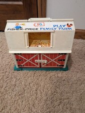 Vintage Fisher Price Little People Play Family Farm Barn Silo and Accessories