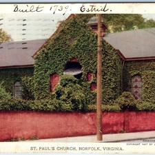 c1900s Norfolk, VA St. Paul's Church Jamestown Exposition Expo Fair History A326