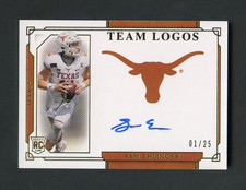 2021 National Treasures Collegiate SAM EHLINGER Team Logos On Card AUTO #  /25