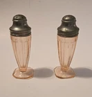 Vintage Jeannette Glass Pink Depression Glass Adam Pattern Salt & Pepper Shakers