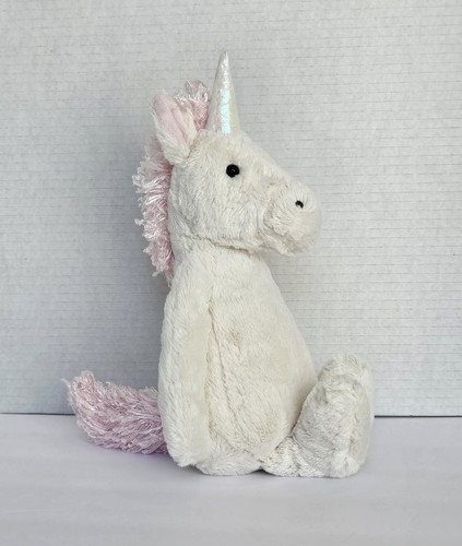 Jellycat Medium White Bashful Unicorn Plush Stuffed Toy Pink Mane 12” - Picture 4 of 10