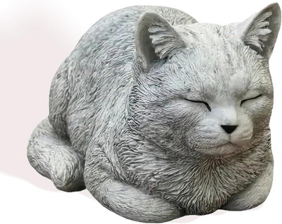 6 Inch Cat Garden Statues - Outdoor Decor for Patio Yard Art, Sleeping Cat Gifts