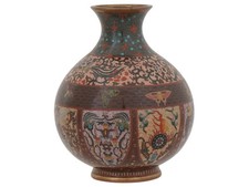 黑色古董原始景泰蓝日本古董花瓶| eBay