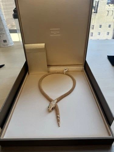 BVLGARI  Serpenti 18K Rose Gold, Diamond & Onyx Necklace 360472