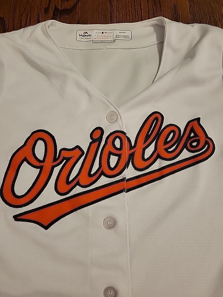 Camiseta de béisbol Majestic Baltimore Orioles MLB para mujer talla pequeña  Foto 2 de 4