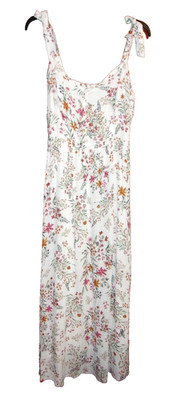 Tabitha Webb Tied Shoulders Wildflower Floral Maxi Dress Smocked Back - Sz M