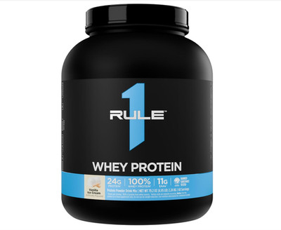 Rule 1 Whey Protein Vanilla Ice Cream 5lb 24g Protein All Whey BCAAs