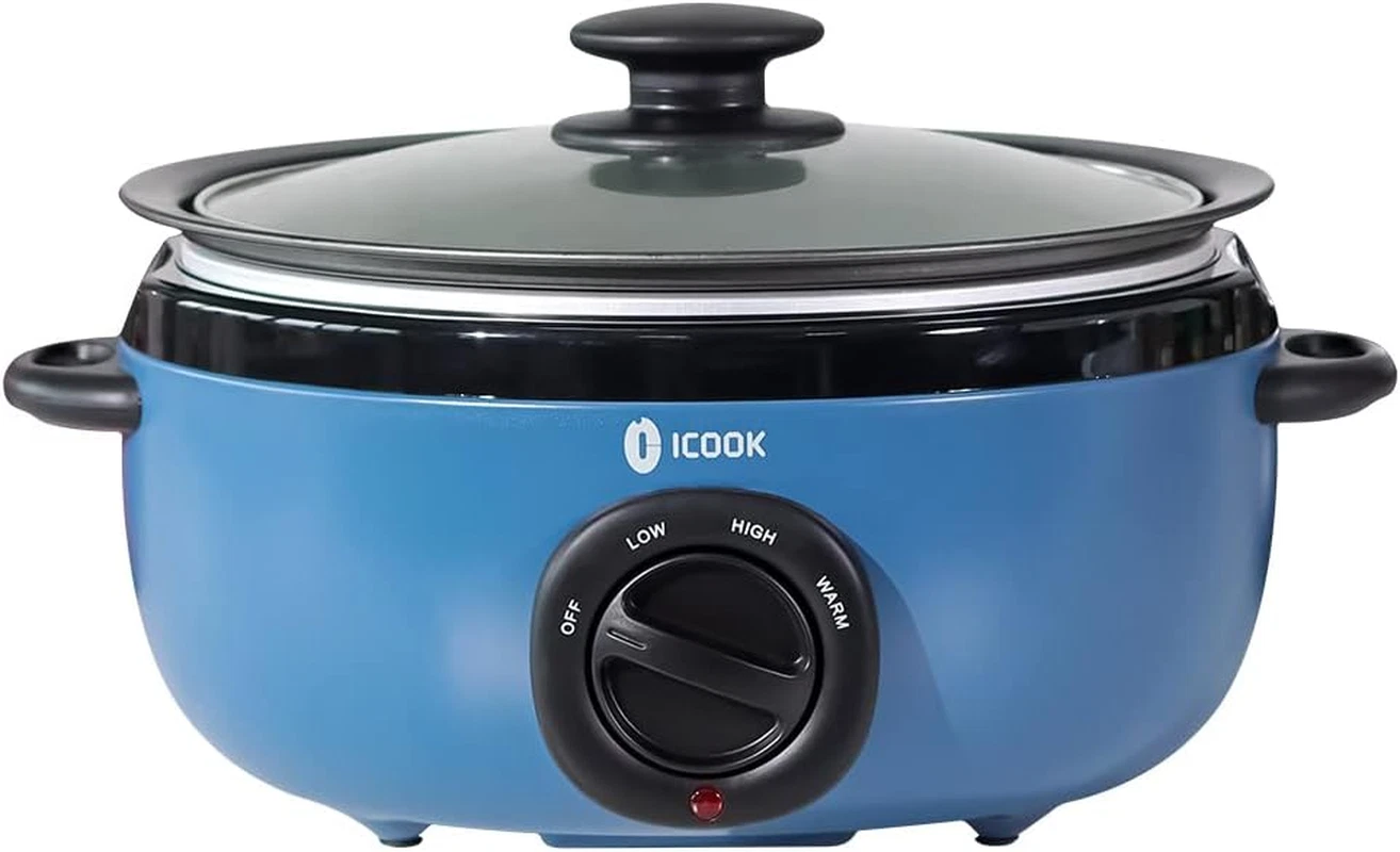 USC-65-OP001BL 6.5 Quart Slow Cooker,Aluminium Sear/Sauté Stew Pot Stovetop Safe
