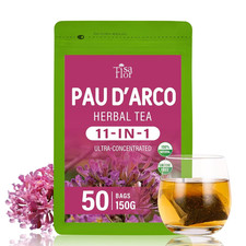 Pau D'Arco Tea Bags, 50 Counts for Immune Support, Detox Cleanse & Liver Health,