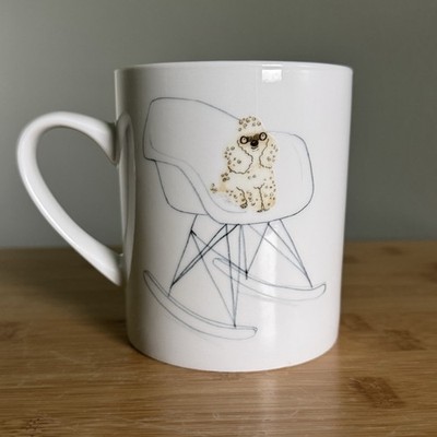 Magpie Jo Clark Design Sit! Poodle Dog in Chair Coffee Mug Cup