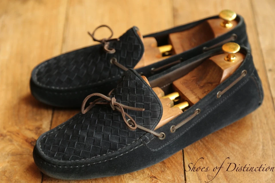 Mocassins en daim tissé bleu Bottega Veneta Gomma Spritz UK 10 US 11 EU 44 - Photo 2/4