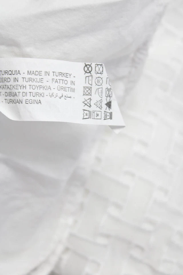 Lote 2 Prendas para el torso Zara Mujer Algodón Texturizado Geométrico Manga Larga Blanco Talla S M Foto 4 de 4