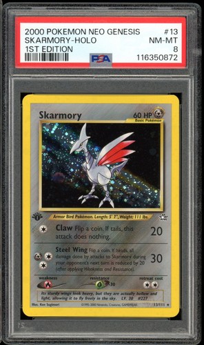 2000 Pokemon Neo Genesis 1st Edition #13 Skarmory Holo PSA 8 NM-MT