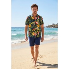 Tommy Bahama Men's Midnight Hibiscus 100 Silk Camp Shirt Island Navy Size L NWT