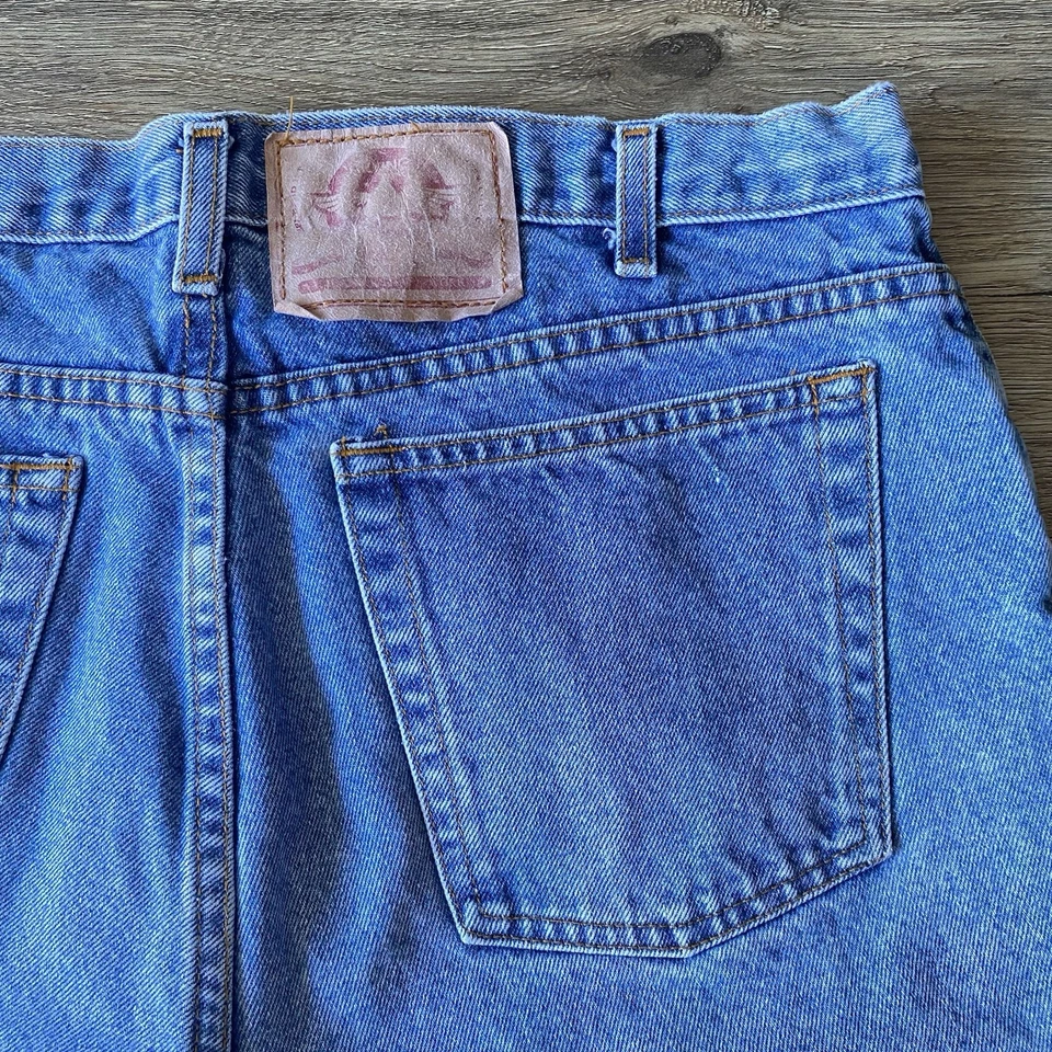 Vtg Flying A Men's Jean Shorts Blue Denim Jorts 100% Cotton 8" Inseam Y2K Sz 34 - Image 3 of 4