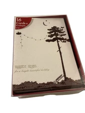 The Warmest Wishes Glittery Tree and Bird Boxed Holiday Cards - 15ct. set