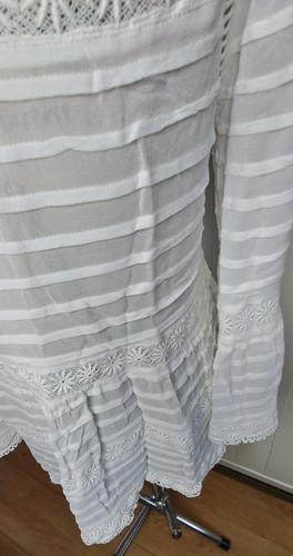 Mint velvet floral lace trim bell sleeve cut out ladder smock top womens size 14 - Picture 9 of 11