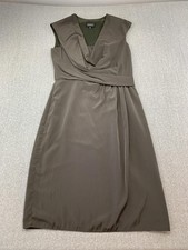 Adrianna Papell Dress Womens 6 Green Cowl Neck Ruched Sheath Knee Party Cocktail